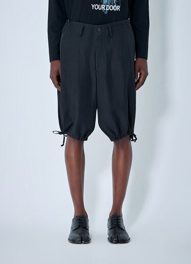 Yohji Yamamoto Drawstring Hem Shorts Black yoy0164010