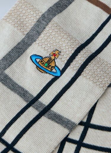 Vivienne Westwood Tartan High Socks Beige vvw0263084