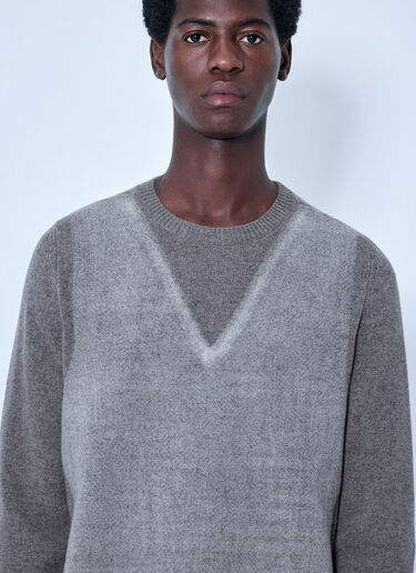 LN-CC® - Maison Margiela: Fused Knit Sweater - Grey Maison Margiela Fused Knit Sweater Grey mla0166008