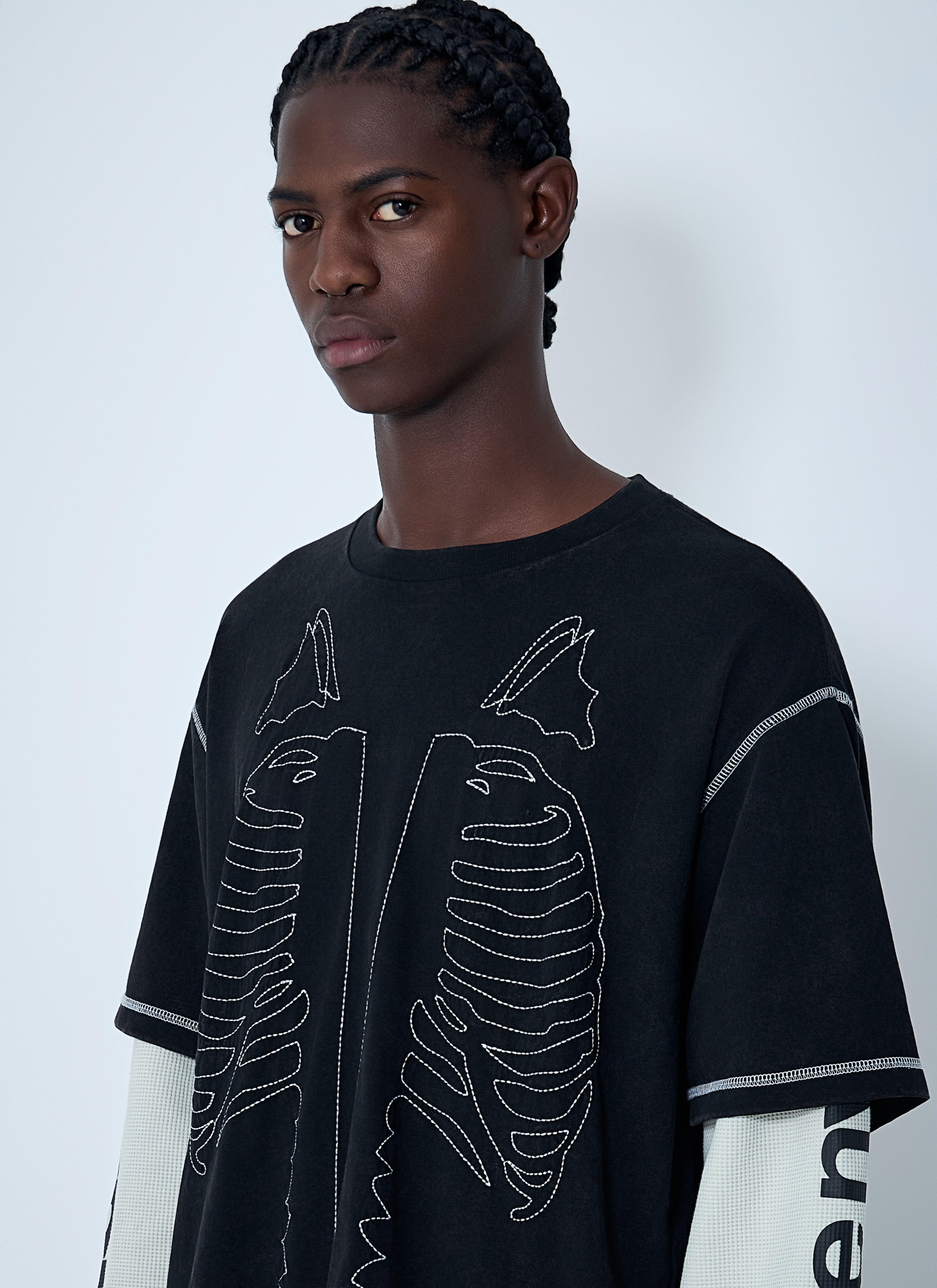 Awake NY Men's' Vanson Bones Waffle T-Shirt in Black | LN-CC®