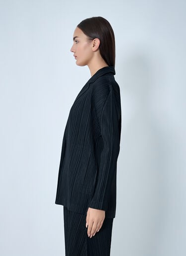 Pleated Single Breasted Blazer Pleats Please Issey Miyake Pleated Single Breasted Blazer Black plp0262013
