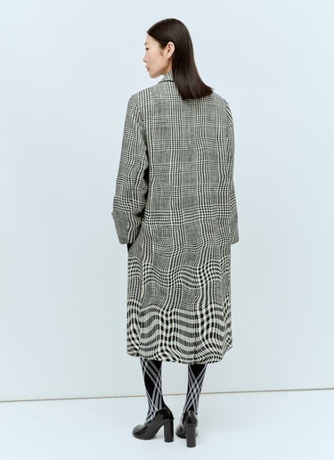 Burberry Long Warped Houndstooth Car Coat Grey bur0255036