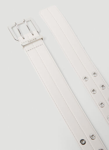 GANNI Double Eyelet Belt White gan0253051