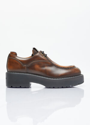 The Row Laced Fumé Leather Shoes Black row0259012