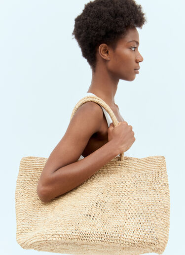 The Row Oregon Raffia Handbag Beige row0256042