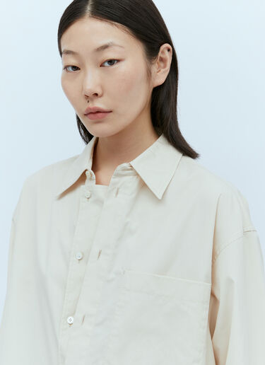 Oversized Long Sleeve Shirt Lemaire Oversized Long Sleeve Shirt Beige lem0254003