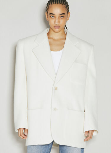 Saint Laurent Chevron Wool Blazer White sla0254025