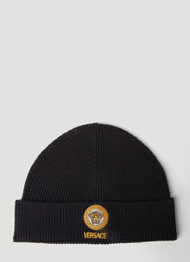 Medusa Logo Beanie Hat Versace Medusa Logo Beanie Hat Black ver0151058