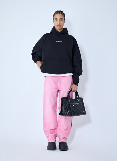 Logo Motif Hooded Sweatshirt Balenciaga Logo Motif Hooded Sweatshirt Black bal0259066