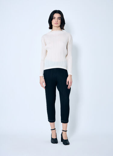 Pleats Please Issey Miyake Pleated Cropped Pants Black plp0259016