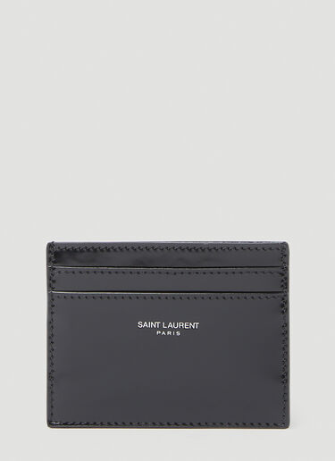 Saint Laurent Patent Leather Logo Cardholder Black sla0154036