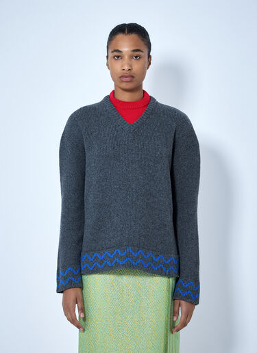 Marni 라운드넥 스웨터 회색 mni0265004