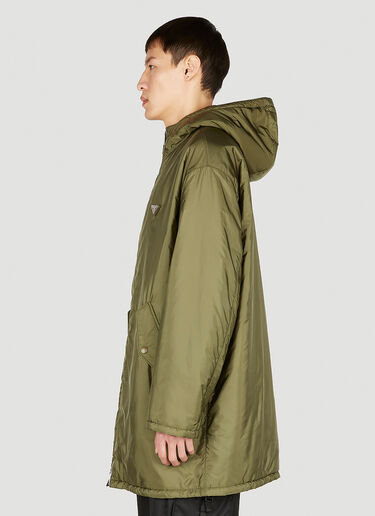 Prada Logo Plaque Coat Olive pra0152027