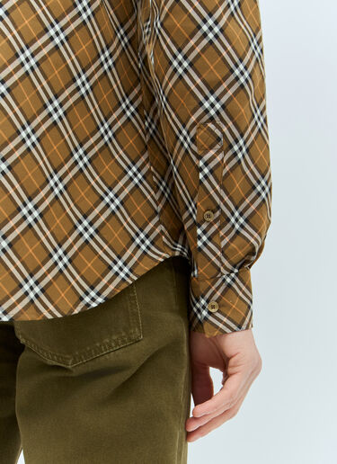 Burberry Check Cotton Shirt Brown bur0158003