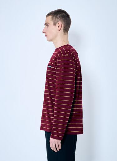 Miu Miu Striped Long-Sleeve T-Shirt Red miu0360004