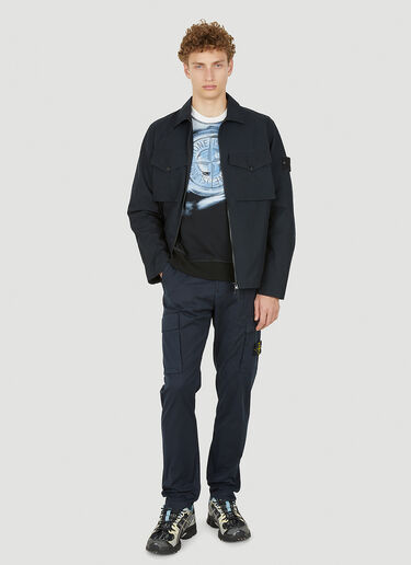 Stone Island 페인티드 로고 스웨트셔츠 블루 sto0150030