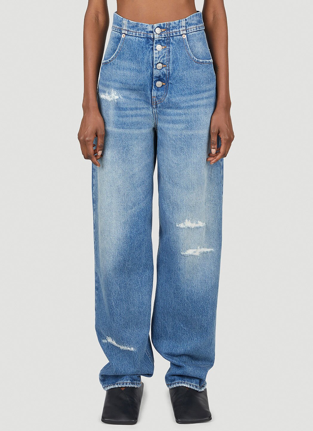 MM6 Maison Margiela Spliced Jeans in Blue | LN-CC
