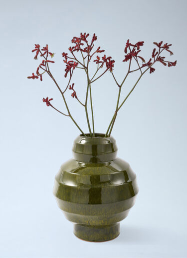 Geometric Ceramic Vase POLSPOTTEN Geometric Ceramic Vase Green wps0692007