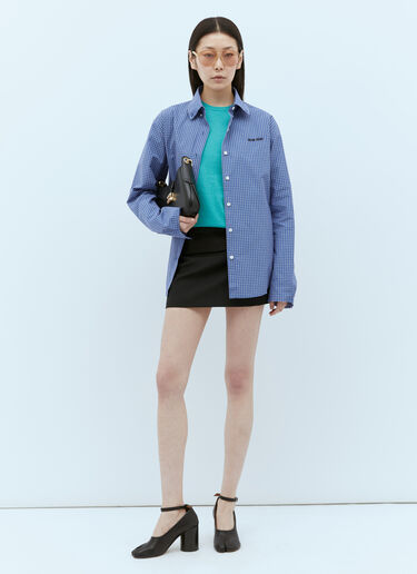 Cashmere Short-Sleeve Sweater Miu Miu Cashmere Short-Sleeve Sweater Blue miu0254081