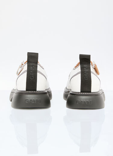GANNI Everyday Buckle Mary Jane Shoes White gan0256030