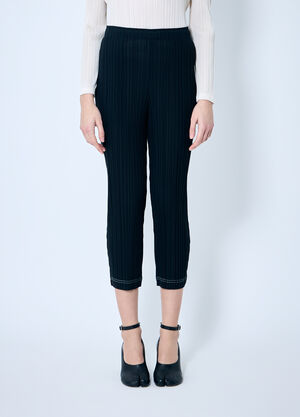 Pleats Please Issey Miyake Pleated Cropped Pants Black plp0259016