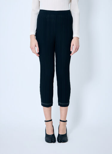 Pleats Please Issey Miyake Pleated Cropped Pants Black plp0259016