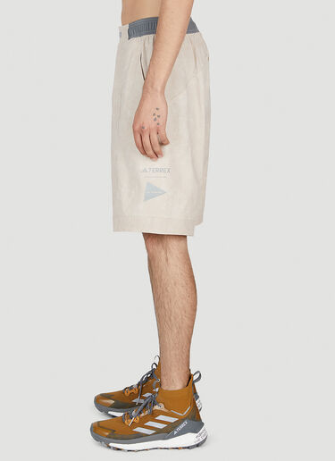 adidas Terrex x And Wander Logo Print Technical Shorts Beige ata0152002