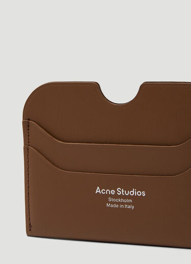 Acne Studios Logo Print Card Holder Brown acn0150094