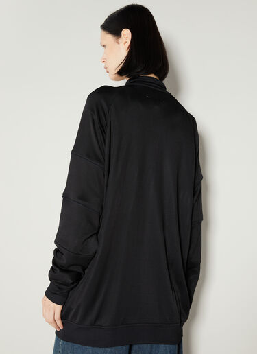 MM6 Maison Margiela Logo Applique Zip-Up Sweatshirt Black mmm0253010