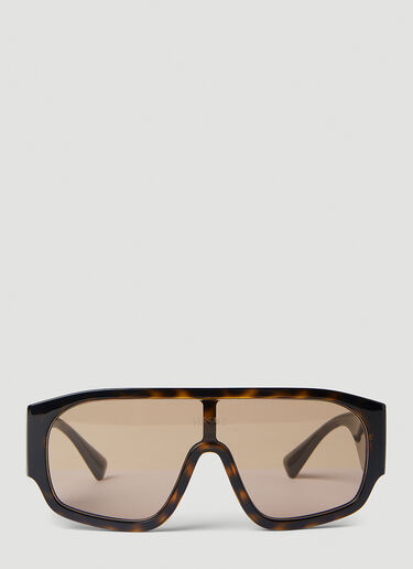 Versace Logo Plaque Aviator Sunglasses Brown lxv0151003