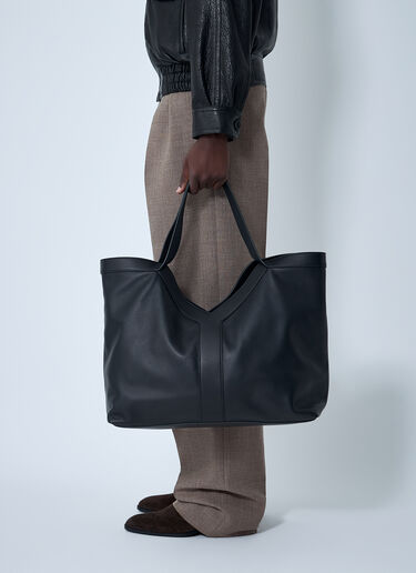 Saint Laurent Large Y-Shaped Leather Tote Bag Black sla0162054