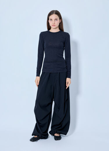 LN-CC® - RÓHE: Fine Merino Long Sleeve Top - Dark Grey RÓHE Fine Merino Long Sleeve Top Dark Grey roe0265012