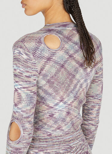 Aries Holey Space Dye Knit Sweater Purple ari0252006