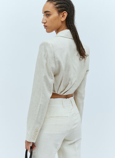 Jacquemus La Veste Bahia Courte Blazer Cream jac0254009