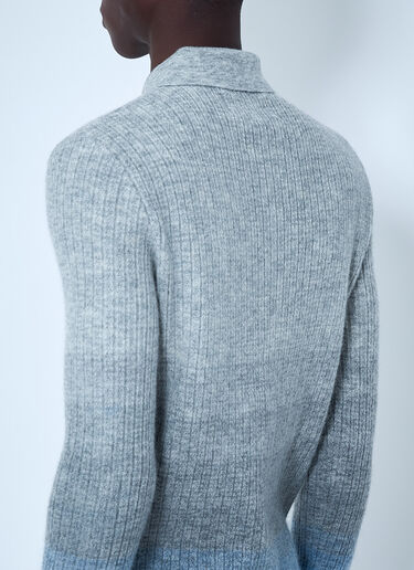 Ribbed Knit Polo Sweater ERL Ribbed Knit Polo Sweater Grey erl0164003