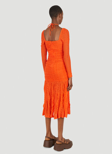 GANNI Stretch Lace Halter Neck Dress Orange gan0248043