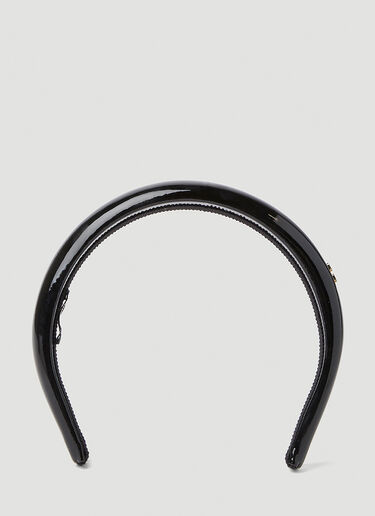 Logo Plaque Headband Miu Miu Logo Plaque Headband Black miu0252059