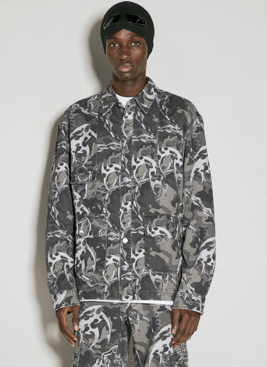 Han Kjøbenhavn Camo Printed Utility Shirt Grey han0154002