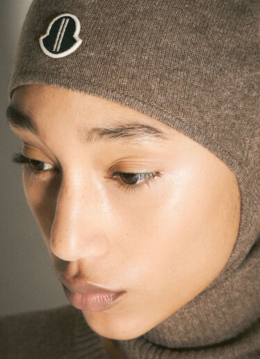 Moncler x Rick Owens Wool And Cashmere Balaclava Brown mcs0358018