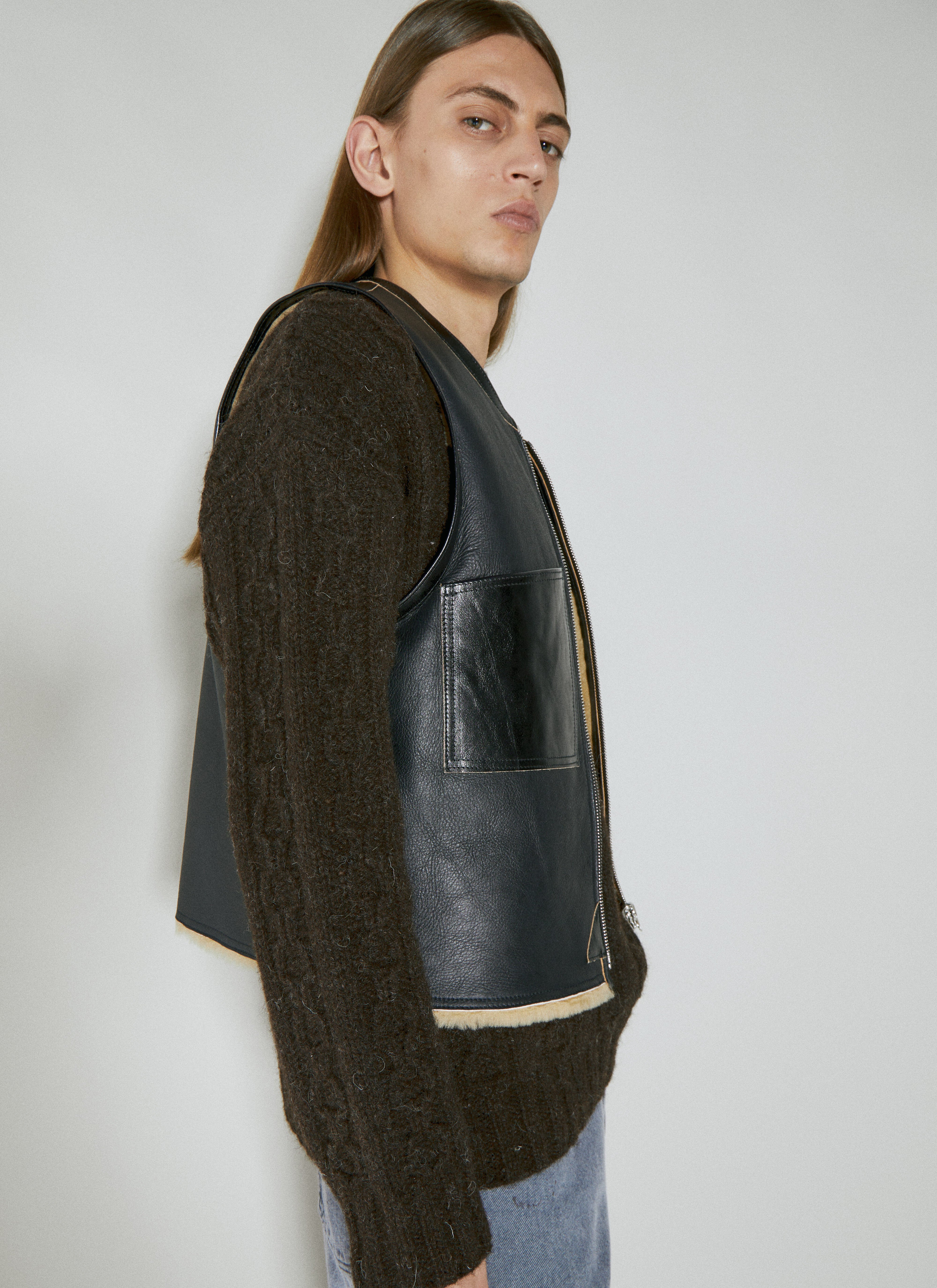 Our Legacy Reversible Shearling Vest in Black LN CC