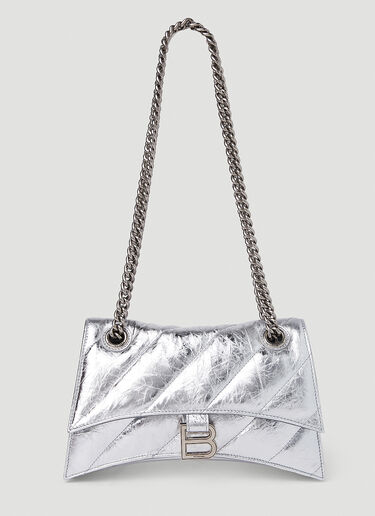 Balenciaga Crush Small Shoulder Bag Silver bal0250052
