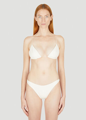 Ziah Fine Strap Triangle Bikini Top White zia0251005