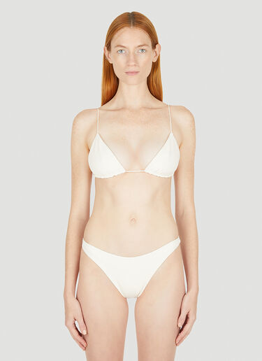Ziah Fine Strap Triangle Bikini Top White zia0251005