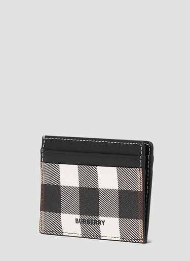 Burberry: Black & White Check Card Holder