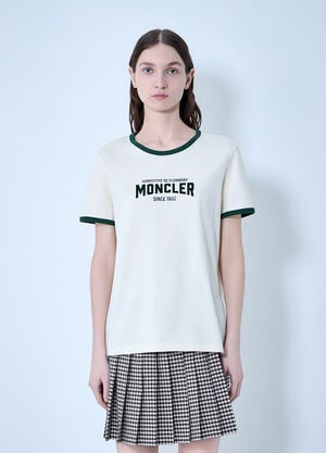 Moncler Logo Print Cotton T-Shirt White mon0264025