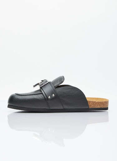 JW Anderson Padlock Loafer Leather Mules Black jwa0154016