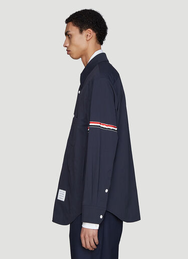 Thom Browne Snap Front Over-Shirt Jacket Blue thb0135003