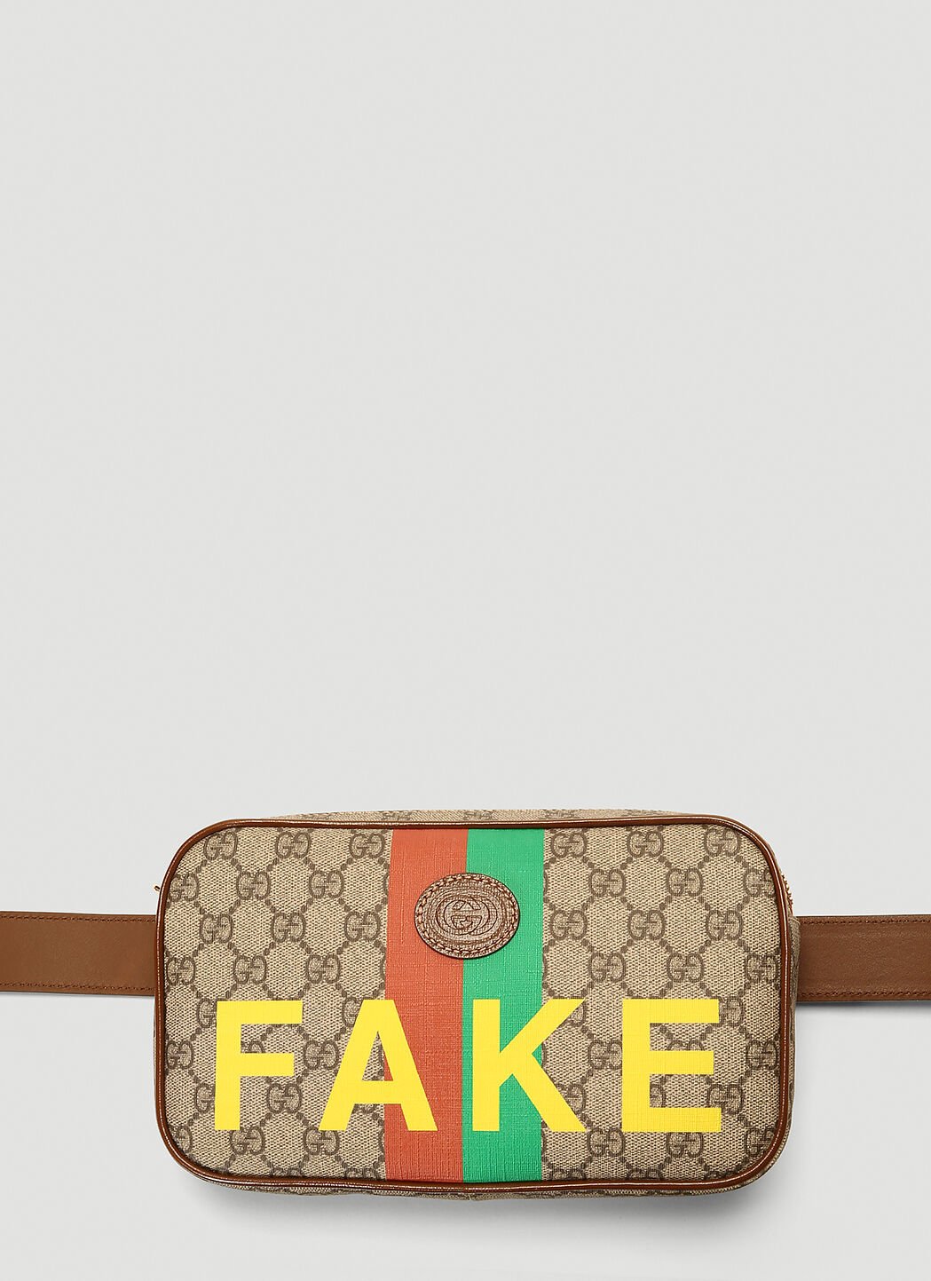 Gucci Fake Not Belt Bag in Brown LN CC