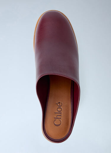 LN-CC® - Chloé: Maxime Wedge Mules - Burgundy Chloé Maxime Wedge Mules Burgundy chl0265030