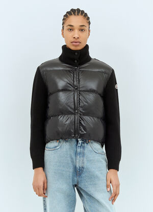 Moncler Zip-Up Padded Cardigan Black mon0259035